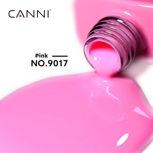 Image of CANNI Pink Gel Nail Polish, 1Pcs Bright Pink Gel Polish Color High Gloss Soak Off U V Nail Manicure Salon DIY