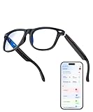 GLOSSIA Smart AI Glasses with Auto-On Wear Detection, Bluetooth Glasses for Men Women, Blue Light Smart Glasses, Noise Canceling Hands-Free Calls & Music, Voice Control for Work/Travle/Driving