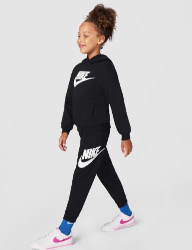 Image of Nike Kids' Sportswear Club Fleece Pullover Hoodie and Joggers 2-Piece Outfit Set (Large Swoosh Logo)