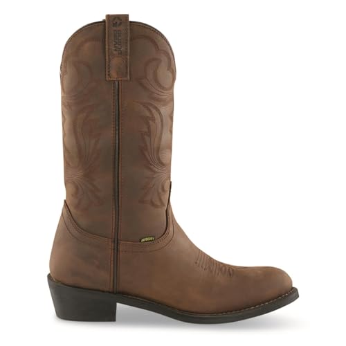 Guide Gear Men's 12” Western 2.0 Waterproof Boots; Cowboy Rodeo Work Boots Leather Waterproof Footwear3