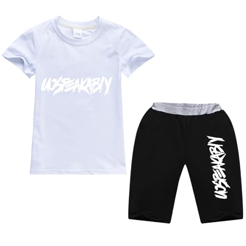Image of amropi Boys Shorts Set Cotton T-Shirt and Short Pants 2 Pieces Summer Tracksuit for Age 2-12 Years