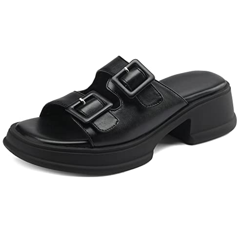 Sandales pour femme mariage et plage en mules tendance noires Lizoleor