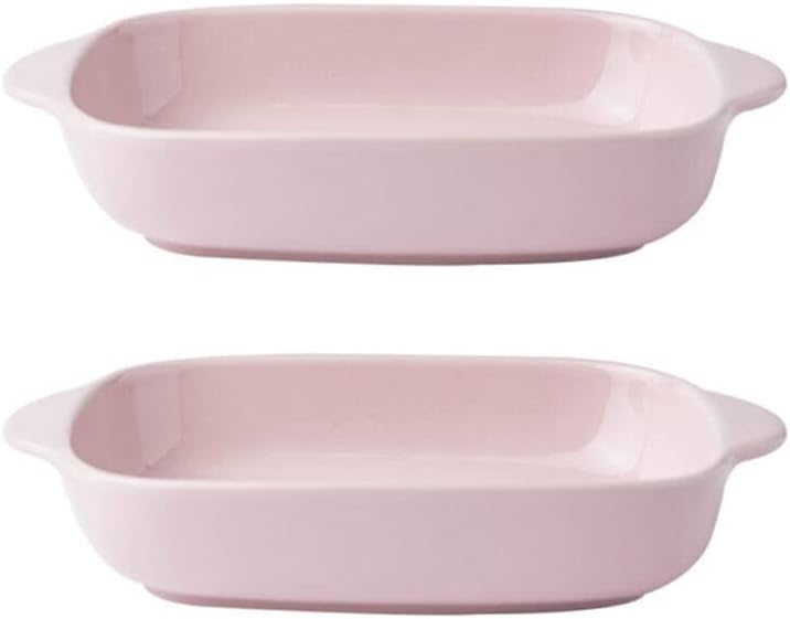 Baking tray Ceramic Cheese Risotto Double Ear Tray Rectangular Tray Dish Oven Microwave Oven Available Plate 6 Color Bakeware (Color : Gray) (Gray)