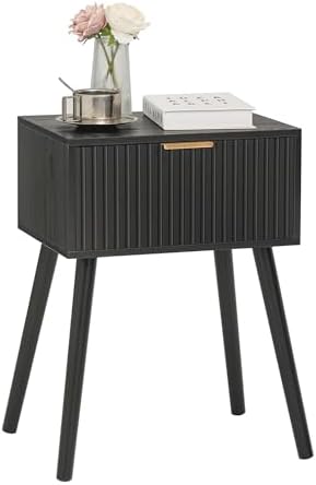 AWASEN Black Nightstand, Small End Tables Living Room, Accent Bed...