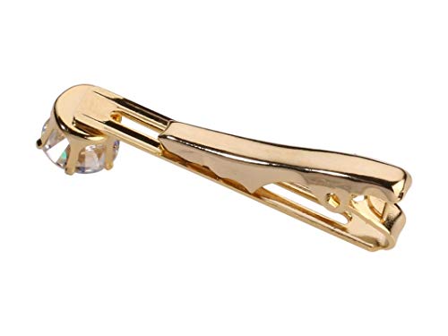 TRIPIN Golden Tie Pin Clip Tack Tiepin for Men with Diamond Crystal in A Gift Box TSHOTIEPINGOLD2016