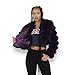 DLNYC DANIEL'S LEATHER NEW YORK CITY EST. 1995 Luxury Chinchilla Fur Jacket for Women – Cropped Puffer Style, Puffer Style, Women's Winter Outerwear (US, Alpha, Large, Regular, Regular, Purple)