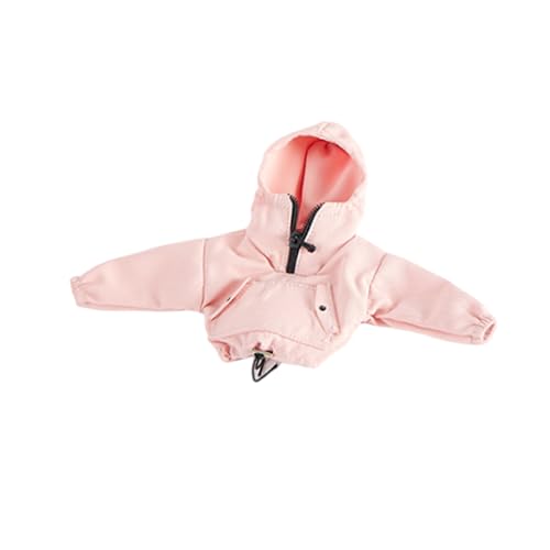 1/12 Action Figure Clothes,Half-Zip Hooded Jacket for 6 inch Action Figures,1:12 Scale Miniature Clothing,only Coat (Pink Hooded Jacket)