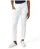 Nautica Pantalones Deportivos de Punto para Mujer, Blanco Brillante, Medium