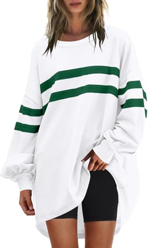Long Sweatshirts for Women Crewneck Oversized Fall Shirts 2024 Lo...