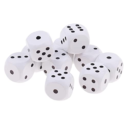 Dados de Madera de Seis Caras con Material Resistente Blanco 3