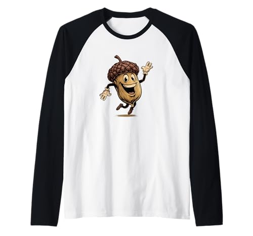 Festeggiare Oak Acorn Look per Gli Amanti dellautunno Maglia con Maniche Raglan