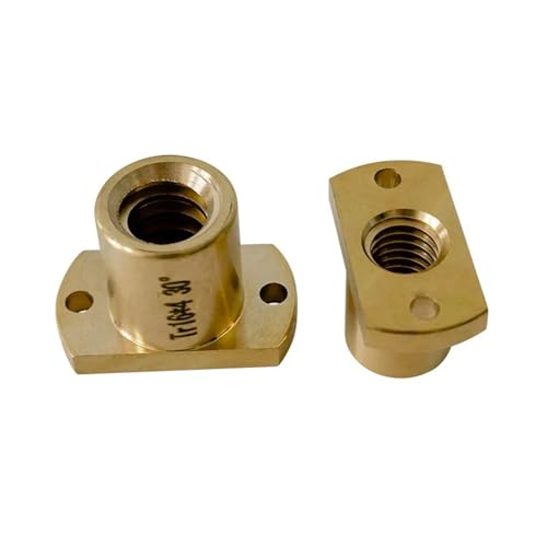 T4-T20 Lead Screw H Flange Brass Nut Trapezoid Screw Nut T4 T5 T6 T8 T10 T12 T16 T20 Double Trimmed Flange Nut Right 3D Printer(T5 Lead 2mm)
