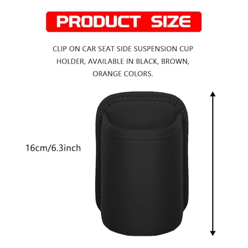 Portavasos universal para puertas de carro, cuero PU negro miniatura 2