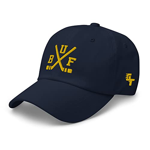 Buffalo Hockey Sticks Retro BUF Baseball Hat Dad Cap Navy