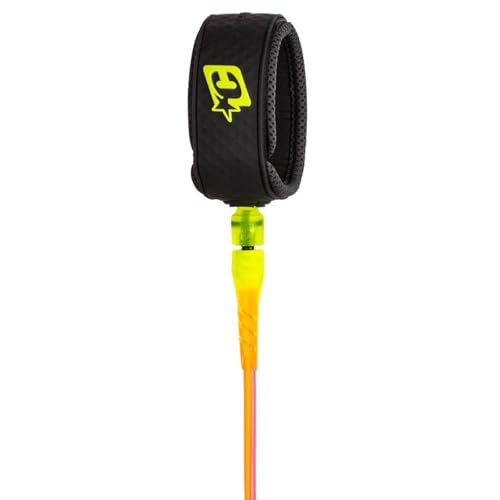 Creatures of Leisure Reliance Pro 6 Surf Leash, Patented DNA Flex Mould, Non-Slip Cuff, High-Grade TPU Cord, SS Bearing Swivel (Cherry Mango, 6'0")