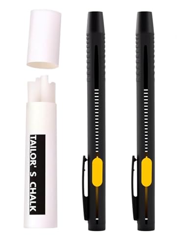 Heat Erasable Fabric Marker for Sewing Washable Heat Erasable Pens for Fabric Sewing Chalk DIY Markers for Quilting Embroidery Suitable for Cotton Knitted Fabrics 2 Pens + 20 Premium Refills
