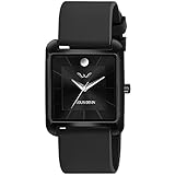 LOUIS DEVIN Black Silicone Strap Analog Wrist Watch for Men (Black Dial) | LD-G057SLC-BLK