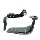 Este protector de manos para manillar de motocicleta ofrece amplio espacio para cables de freno, controles y otros equipos.