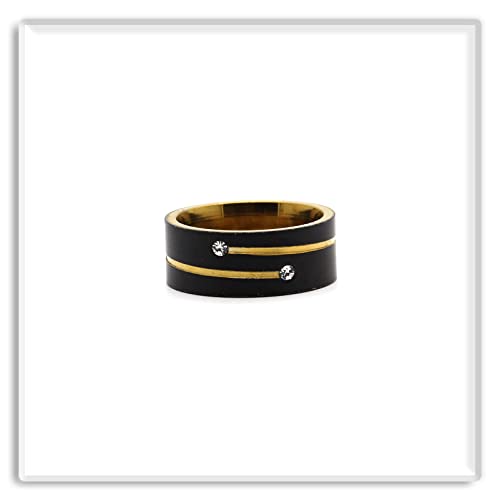 Xusamss Fashion Line Ring Stainless Steel Crystal Band Ring4