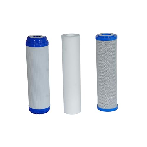 Image of RiverSoft 3-Stage Pre-Filter System with Inbuilt Mounting Clamp | PP Spun, CTO & GAC Cartridges | Inline /Under-Sink Filter (Transparent Housing, 1-Inch Inlet /Outlet, PP)