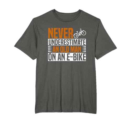 Never Underestimate An Old Man E-Bike Electric Bike EV T-Shirt