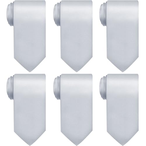 Image of Syhood 6 /12 /24 Pcs Men Ties Set Solid Satin Pure Color Business Formal Necktie Tie 57 inch for Men Occasion Wedding