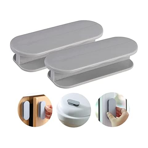 Pack of 2 Balcony Door Handles,Self-Adhesive Door Handles, Cupboard Handles, Plastic Door Handles Cover
