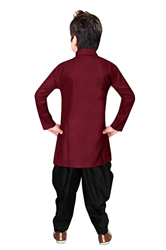 Image of Boys' Cotton Printed Krishna Style Kurta and Dhoti Pant Set