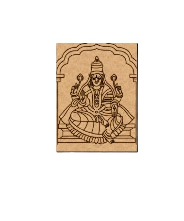 Dbeautify DIY Goddess Lakshmi MDF Painting Base | Laser Cut Engraved Craft Board for Wall Art, Pooja Room & Festival Dcor | 4mm Thick Eco-Friendly MDF 8 inch-image-10