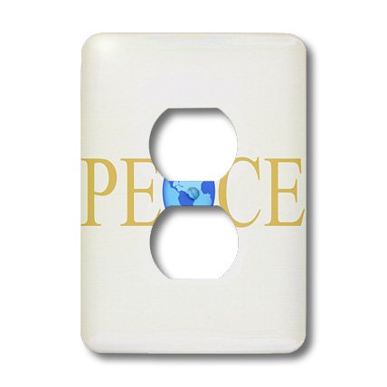 Plaque pour 2 prises World Peace on Earth pour décorer un salon zen