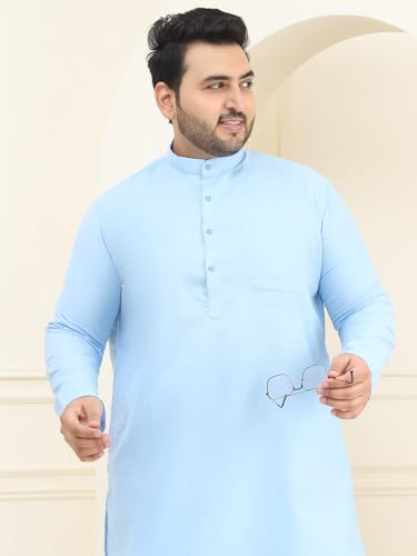 Image of SOJANYA Plus (Since 1958) Men's Jacquard Silk Self Design Only Long Kurta