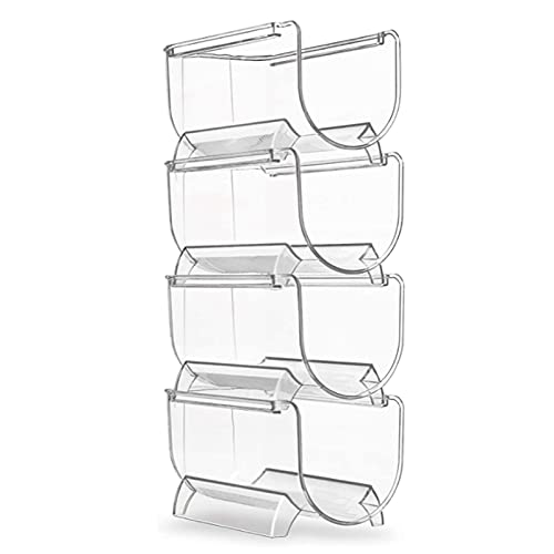 Dacvgog 4 soportes para refrigerador, organizador de agua de plástico transparente apilable para refrigerador