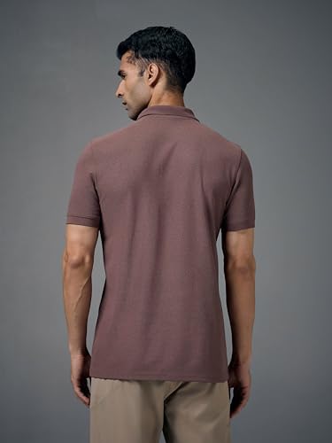 Image of TECHNOSPORT Men's Polyester Slim Fit Self-Design Short Sleeve Polo Matpiq T-Shirt with Anti Microbial, Techno Dry for Regular and Casual Use