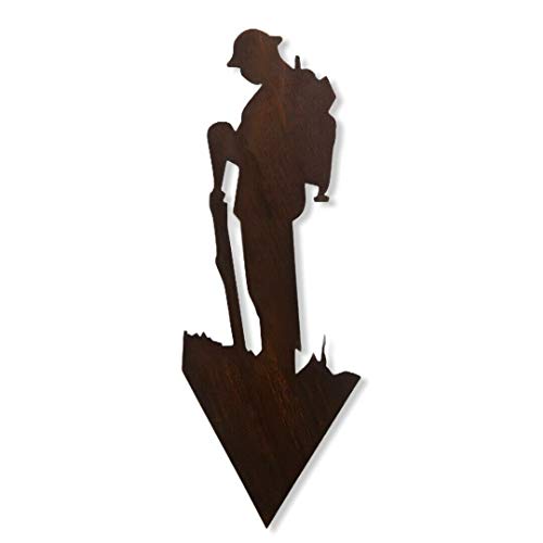 Large Rusty Metal Garden Soldier Statue, Army Silhouette, Garden Decoration, Garden Feature, Rememberance Gift, Art, Tribute Piece, Memorial Display