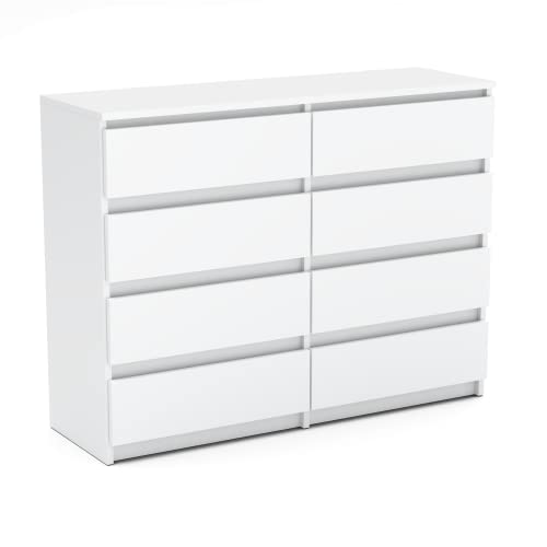 MRBLS Kommode mit 8 Schubladen Sideboard Schubladenschrank Kleiderschrank...