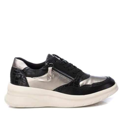 XTI - Zapatilla Mujer Negro - Calzado Cómodo y Versátil - Moda Casual - Modelo 14320101 (Talla 35)