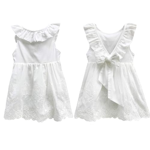 ABALACOCO Girl Cotton Backless Breathable Sleeveless Summer Tutu Daily Wear Princess Dress2