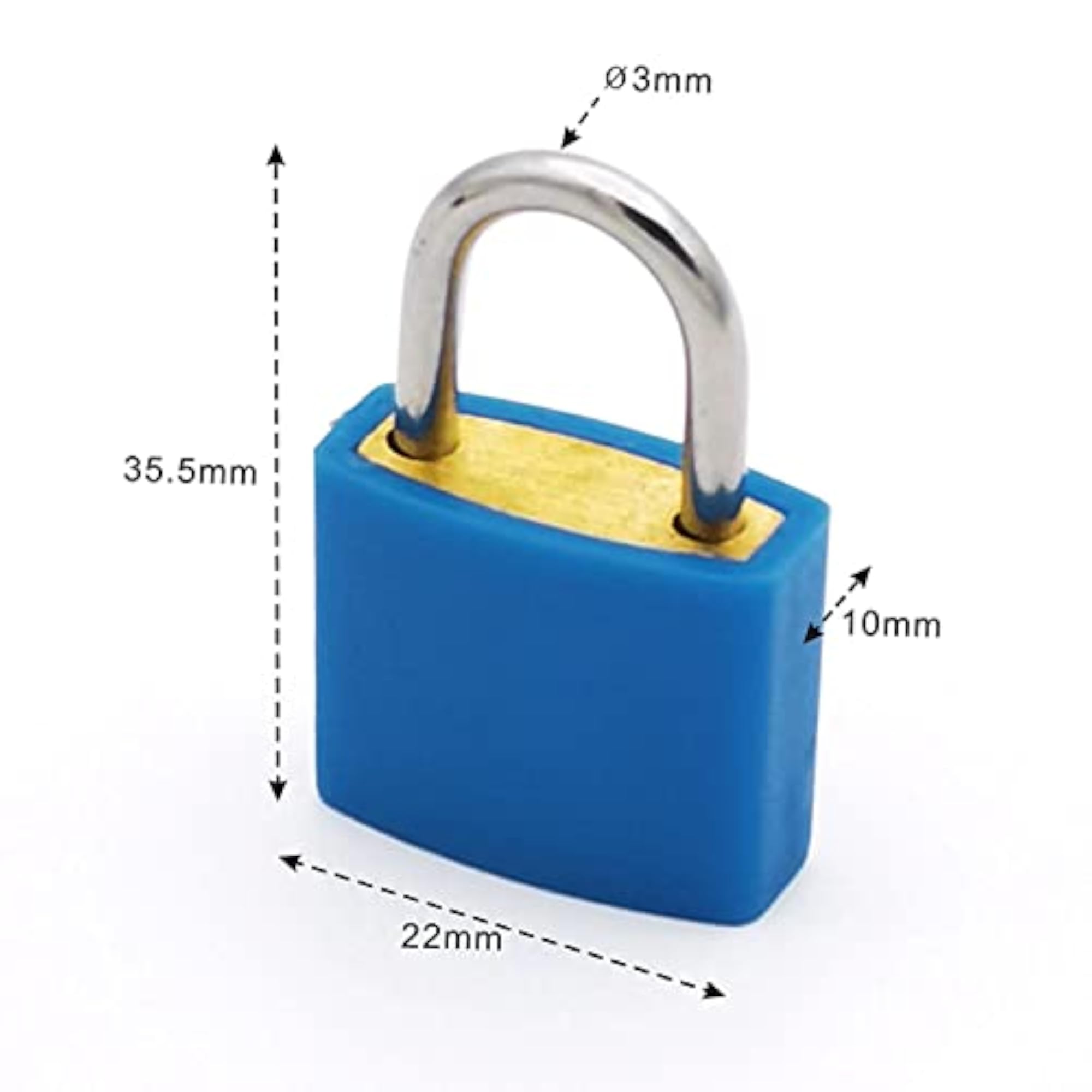 6xMini Anti Theft Lock Case for Diary Jewelry Box Blue