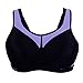 Full Figure Plus Size High Impact Wonderwire Sports Bra Underwire #9066 Black/Purple 42DD