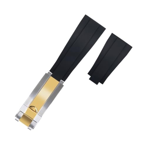 Correa de fluororubber de 22mm con extremo plano para reloj de buceo 6