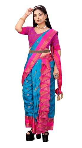 Paithani Nauvari Cotton Silk Saree | Maharashtrian Marathi Style ...