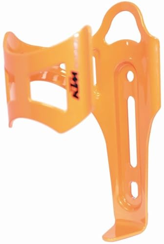 KTM Alu MTB Fahrrad Flaschenhalter - seitliche Entnahme - Getränkehalter, Wasserflaschenhalter, Falschen Halter, Rutschfestes Design, Geeignet für kleine Rahmendreiecke, Orange