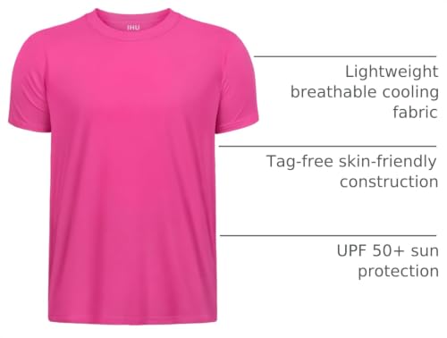 Image of Boys Neon Shirts Dry Fit Athletic T Shirts UPF 50+ Performance Cooling Shirt Short Sleeve Rash Guard Kids Top for Boys Girls