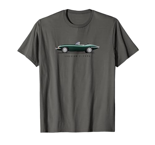 British Classic Sports Super Car Jaguar E-Type T-Shirt, Men, Asphalt