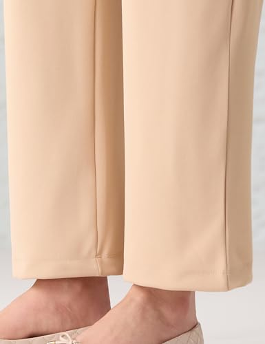 Image of Amazon Brand - Symbol Women Wide Leg Pleated Knit Crape Casual Trouser (Available in Plus Sizes)