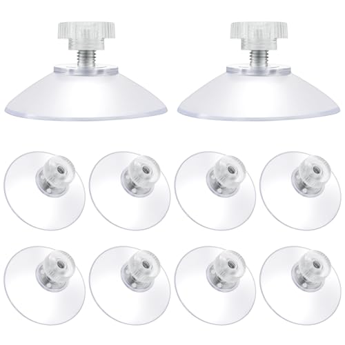 Nogeqi 10PCS Clear Suction Cup, Heavy Duty Suckers for Glass Without Hook, Screw Shower Suction Pads, Strong 40mm Glass Suction Cups, Window Suckers for Glass Bathroom Wall
