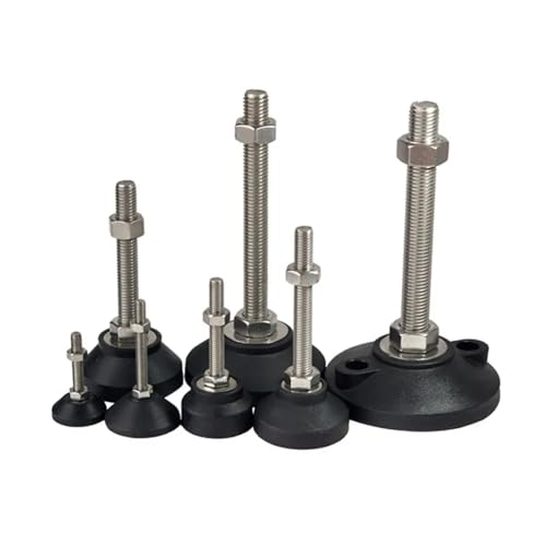 Patas de nivelación ajustables con rosca y base giratoria para muebles, pack de 4 5