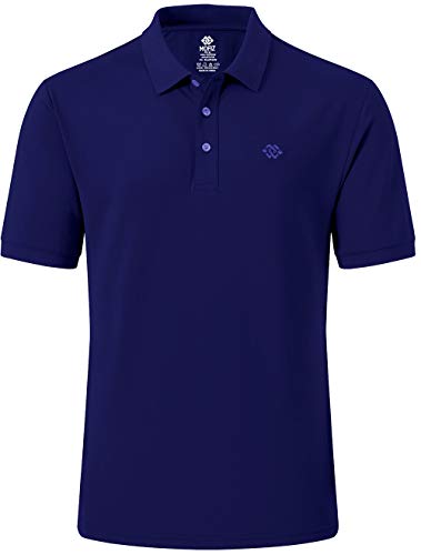 MoFiz Men's Golf Shirts Polo Jersey T-Shirts Sports Polo Shirts Short Sleeves Summer Causal T-Shirts Size Navy 2XL