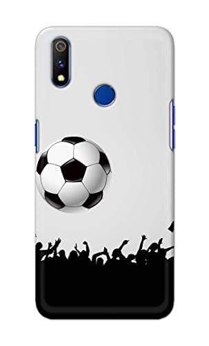 Image of Printed Hard Back Cover Case for Realme 3 Pro Back Cover (Football Icon) -1302