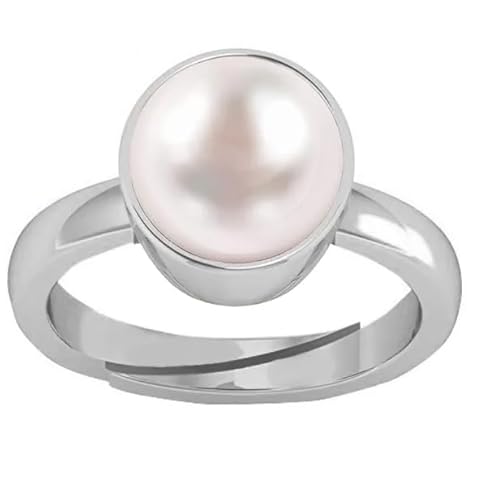 JAGDAMBA GEMS Lab – Certified Pearl 9.00 Carat Natural Pearl Gemstone Original Certified moti Adjustable panchhdhaatu/Ashtadhatu Silver Ring for Men and Women JAGDAMBA GEMS Lab – Certified Pearl 9.00 Carat Natural Pearl Gemstone Original Certified moti Adjustable panchhdhaatu/Ashtadhatu Silver Ring for Men and Women
